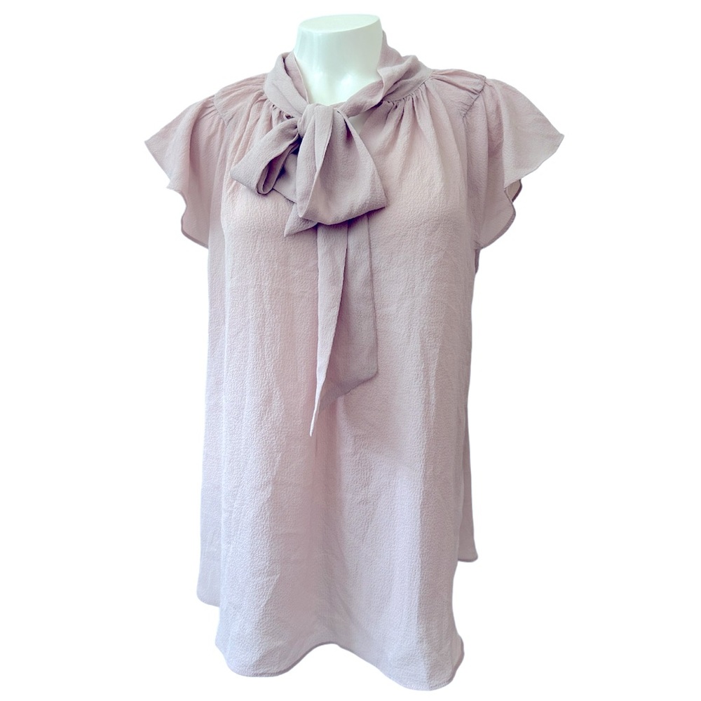 Max Studio NWOT Chiffon Bow Neck Top